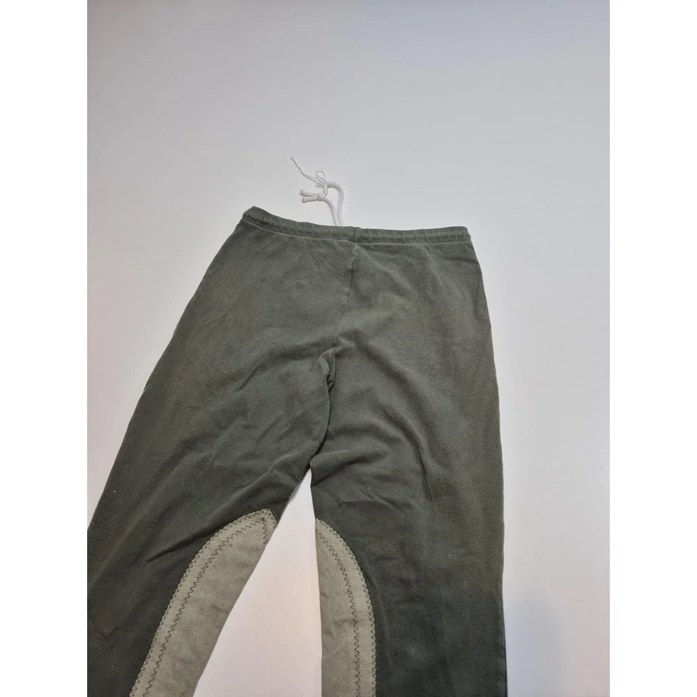 Devon-Aire Sweatpants Kids 24x25 Green Fleece Riding Knee Patch Pants Equestrian
